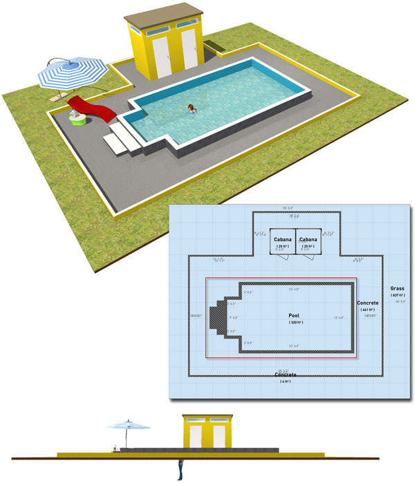 How to make a swimming pool using HomeByMe HomeByMe